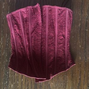 Elegant Burgundy Lace Corset